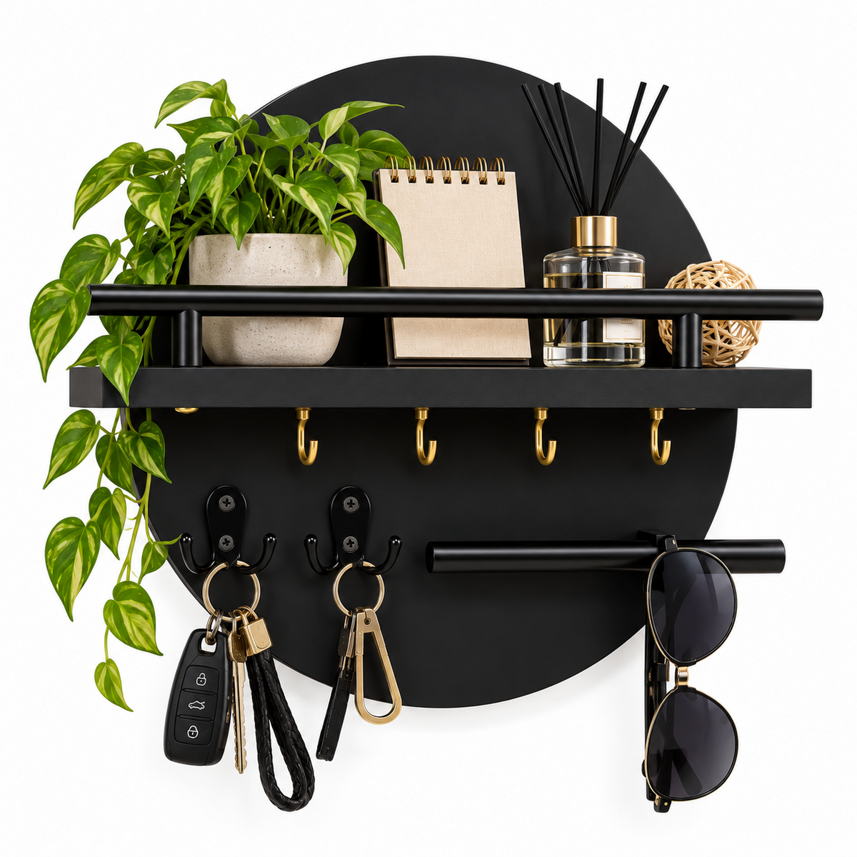 Round Wooden Key Holder | Stylish & Eco-Friendly Wall Organizer