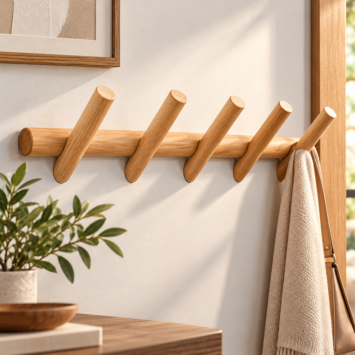 Maeve Wall Rack | Solid Oak Organizer