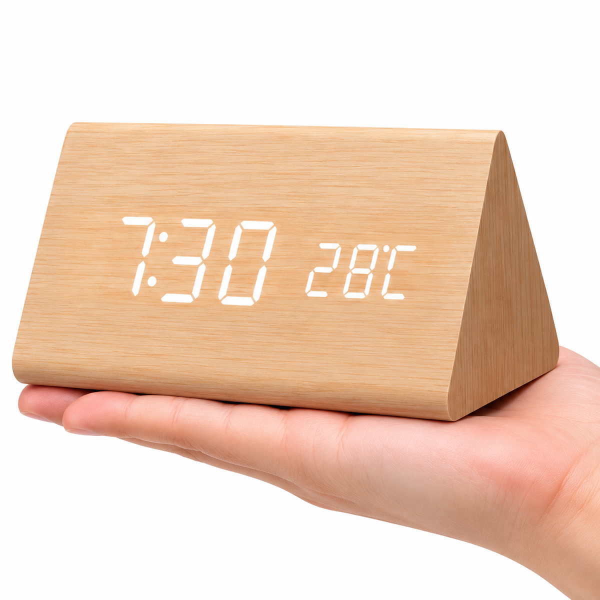 Wooden Design LED Smart Alarm Clock