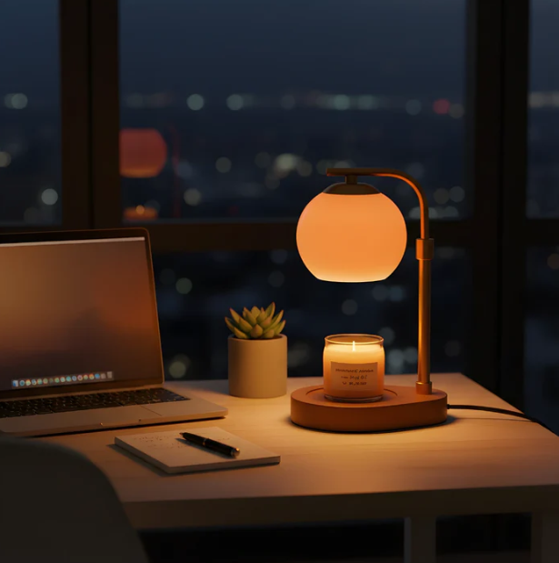Sculpted Glass Candle Warmer Lamp