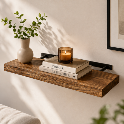White Oak Floating Shelf