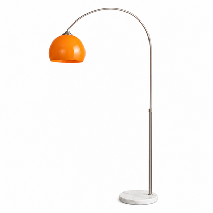 Orange Dome Modern Arched Metal LED Floor Lamp