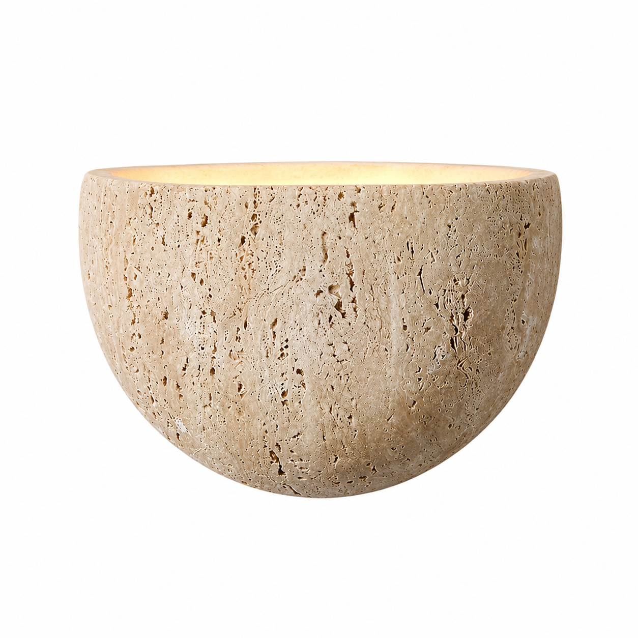 Lumo Travertine Wall Lamp Handcrafted Stone Sconce