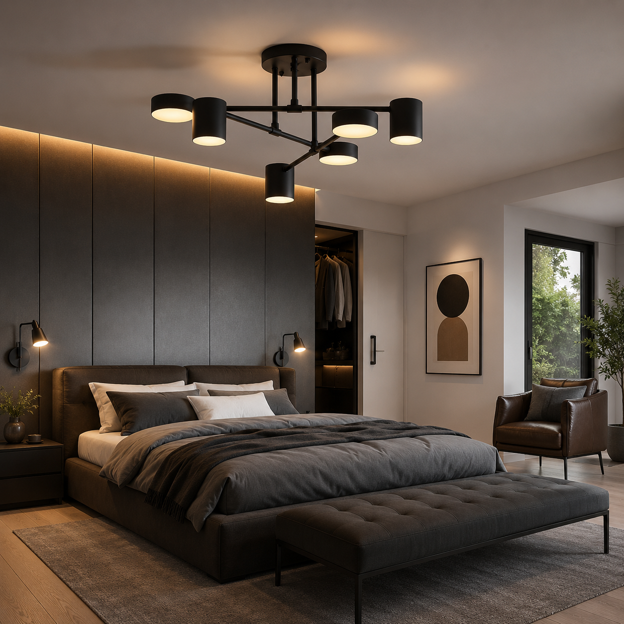 Ceiling Light with 6 Adjustable LED Heads