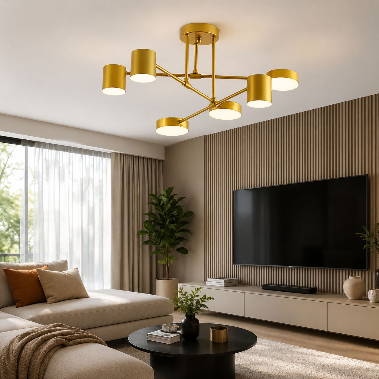 Ceiling Light with 6 Adjustable LED Heads