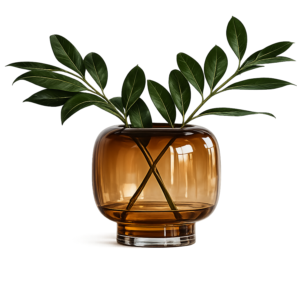 Coco Round Smoked Amber Glass Hurricane Candle Holder