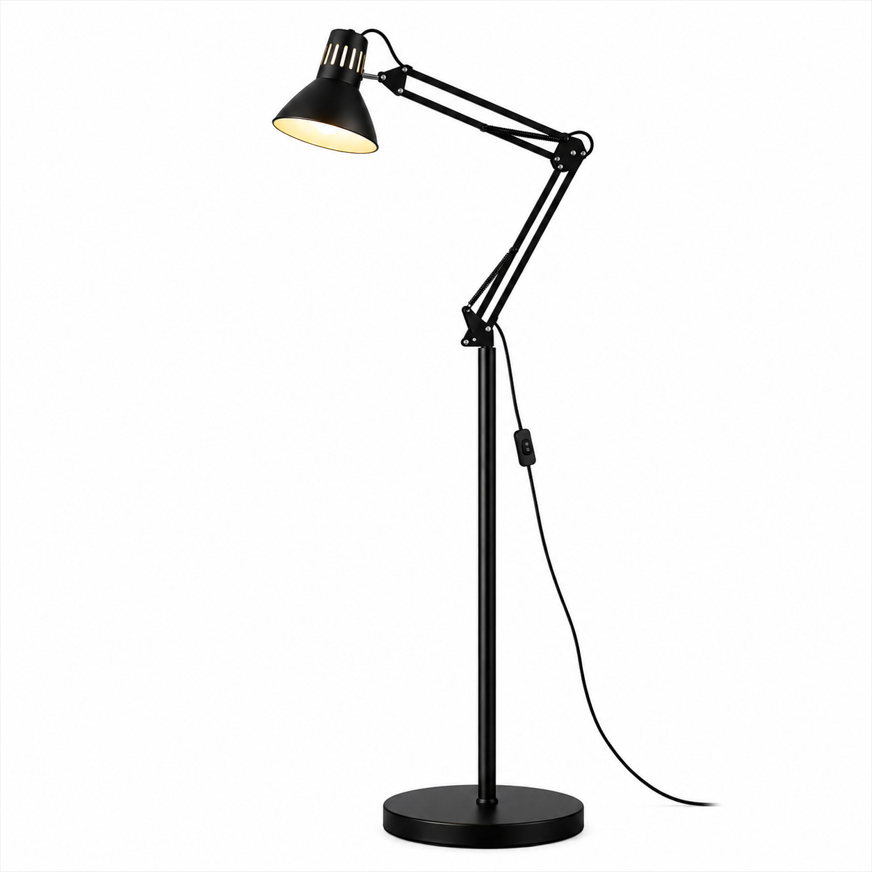 Retractable Swivel Round Iron Light Standing Floor Lamp