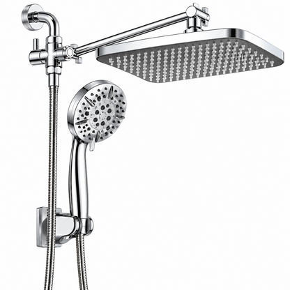 Hodvit 12 Inch High Pressure Rainfall Shower Head 10 Spray Handheld Showerhead Combo, with Extension Arm