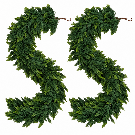 2Pcs 6Ft Artificial Cedar Garland