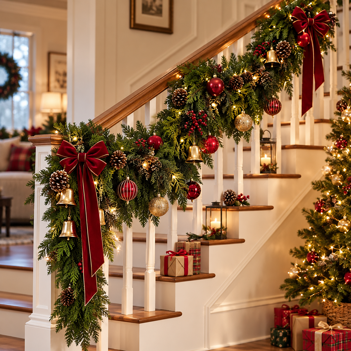 2Pcs 6Ft Artificial Cedar Garland