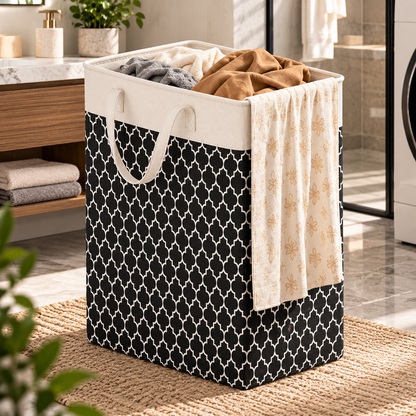 Lauva 75L Waterproof Laundry Basket | Foldable Fabric Clothes Hamper with Handles
