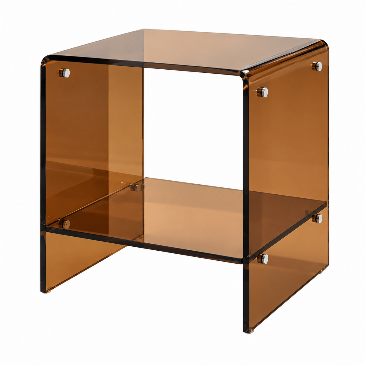 Thea Nordic Acrylic Two-Tier Side Table for Living Rooms