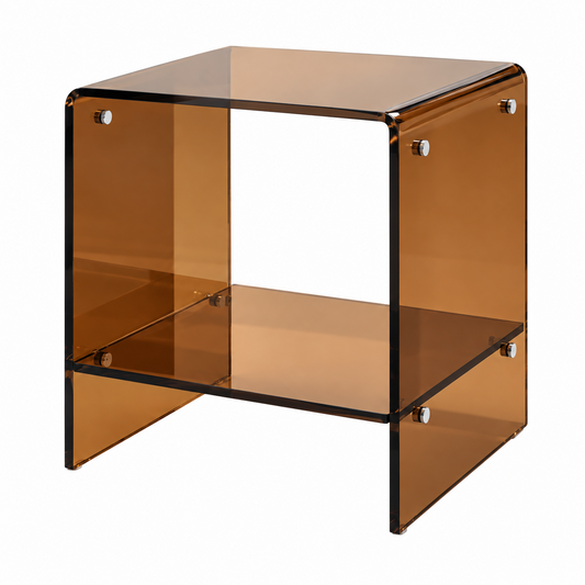 Thea Nordic Acrylic Two-Tier Side Table for Living Rooms