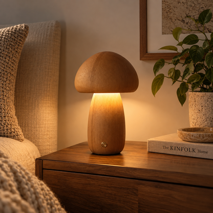 Wooden Mushroom Lamp