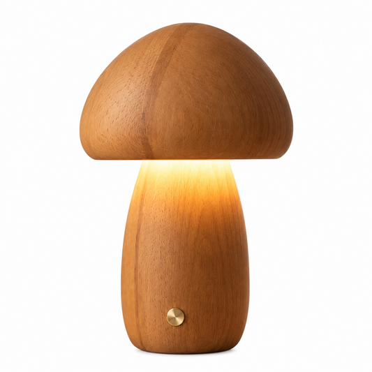 Wooden Mushroom Lamp