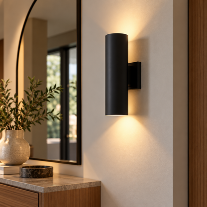 Dylan 2 Light Cylinder Outdoor Wall Light