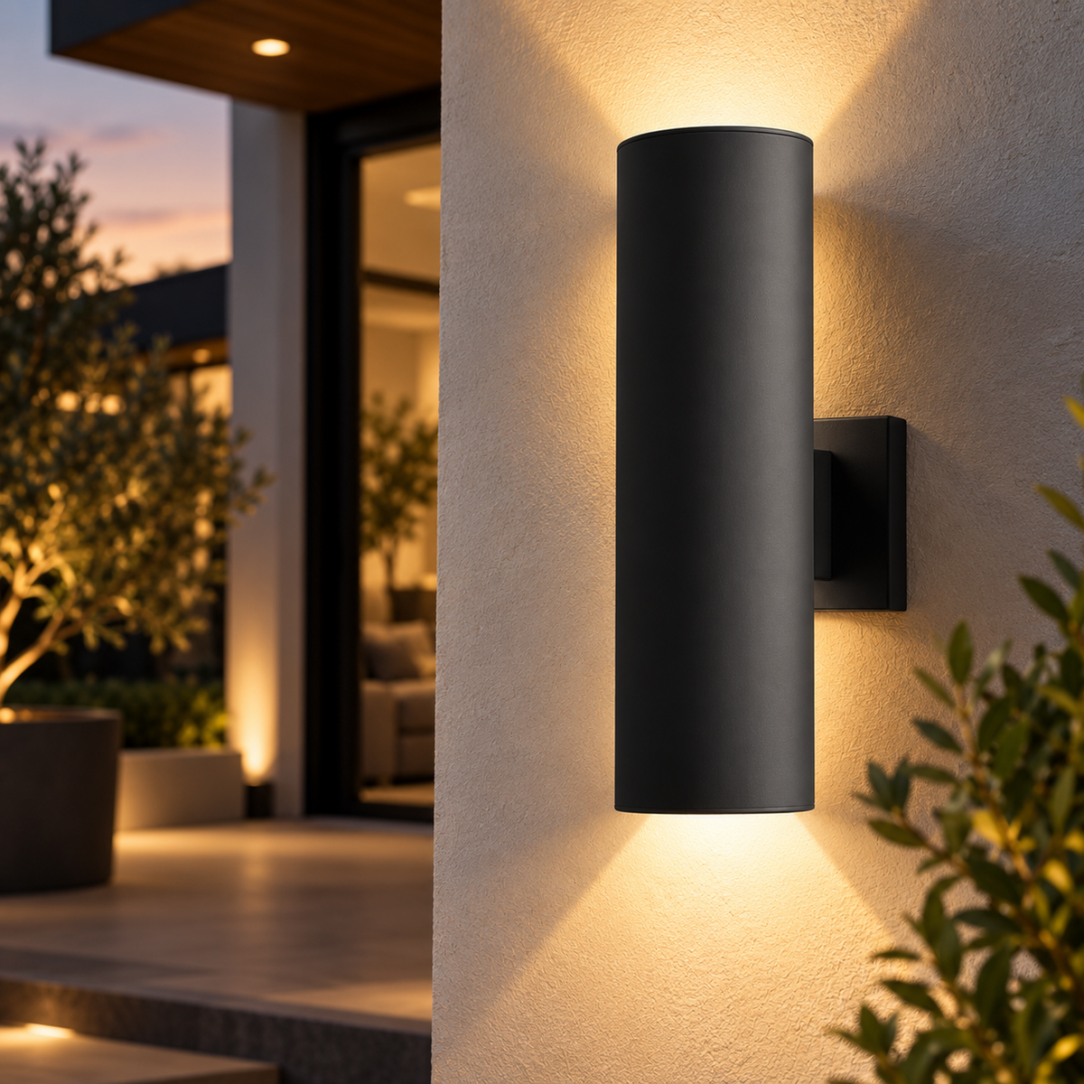Dylan 2 Light Cylinder Outdoor Wall Light