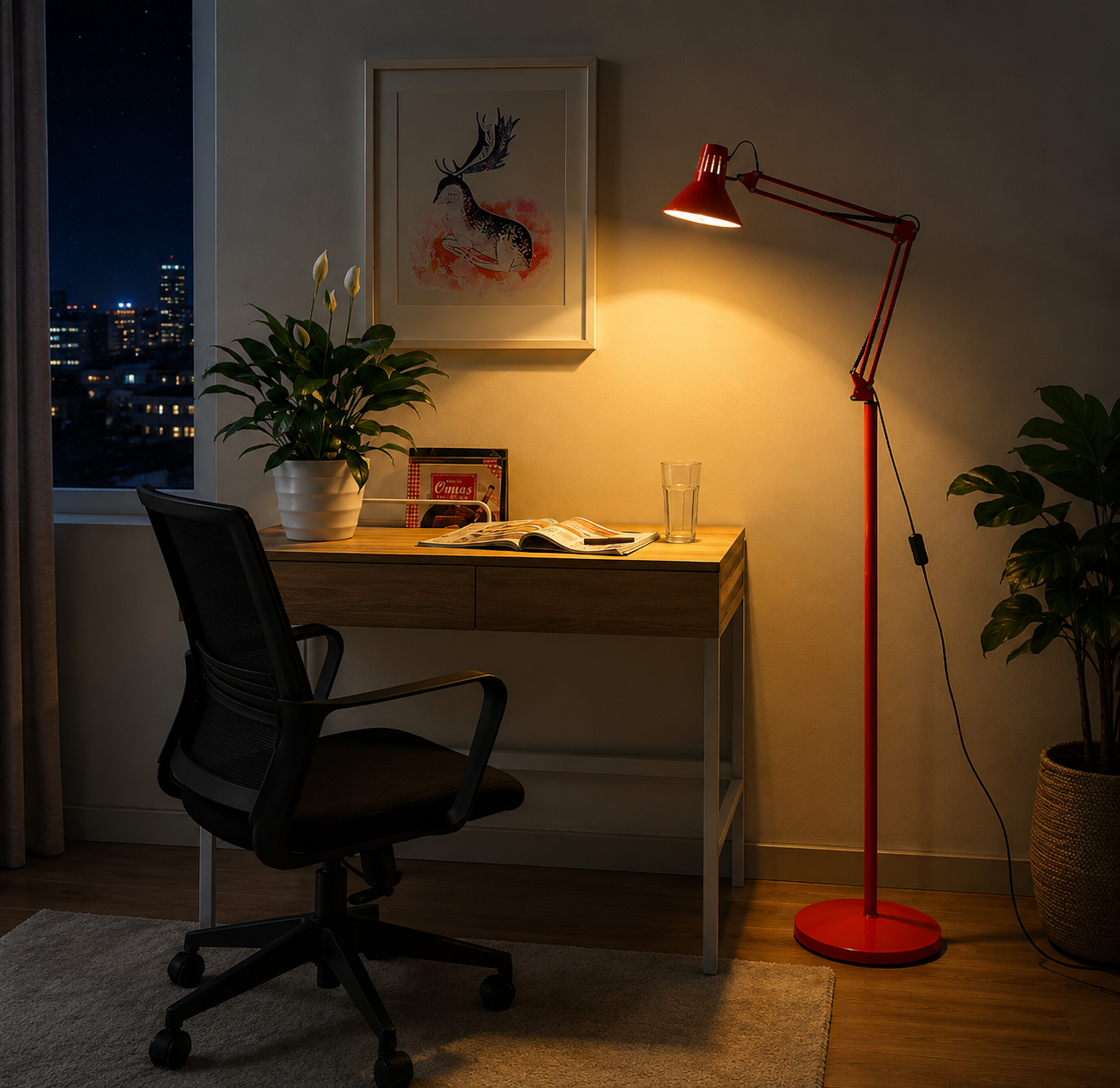 Retractable Swivel Round Iron Light Standing Floor Lamp