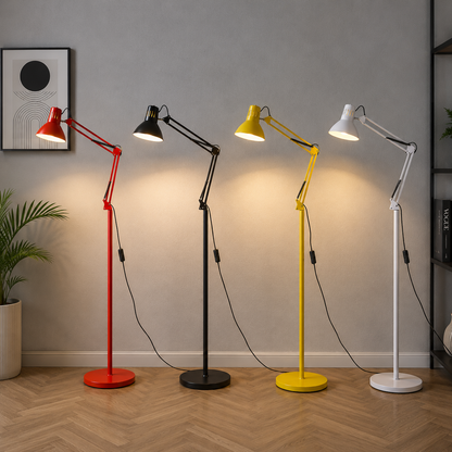Retractable Swivel Round Iron Light Standing Floor Lamp