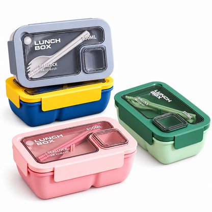 BentoGo Lunch Box Portable Leak-Proof Bento with Cutlery – Microwave & Dishwasher Safe