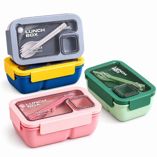 BentoGo Lunch Box Portable Leak-Proof Bento with Cutlery – Microwave & Dishwasher Safe