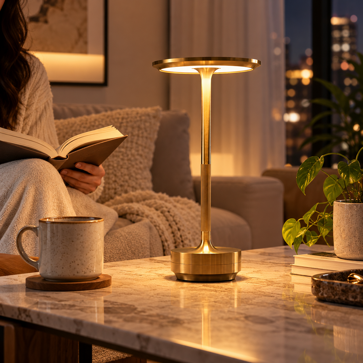 USB Dimmable Dish LED Table Lamp