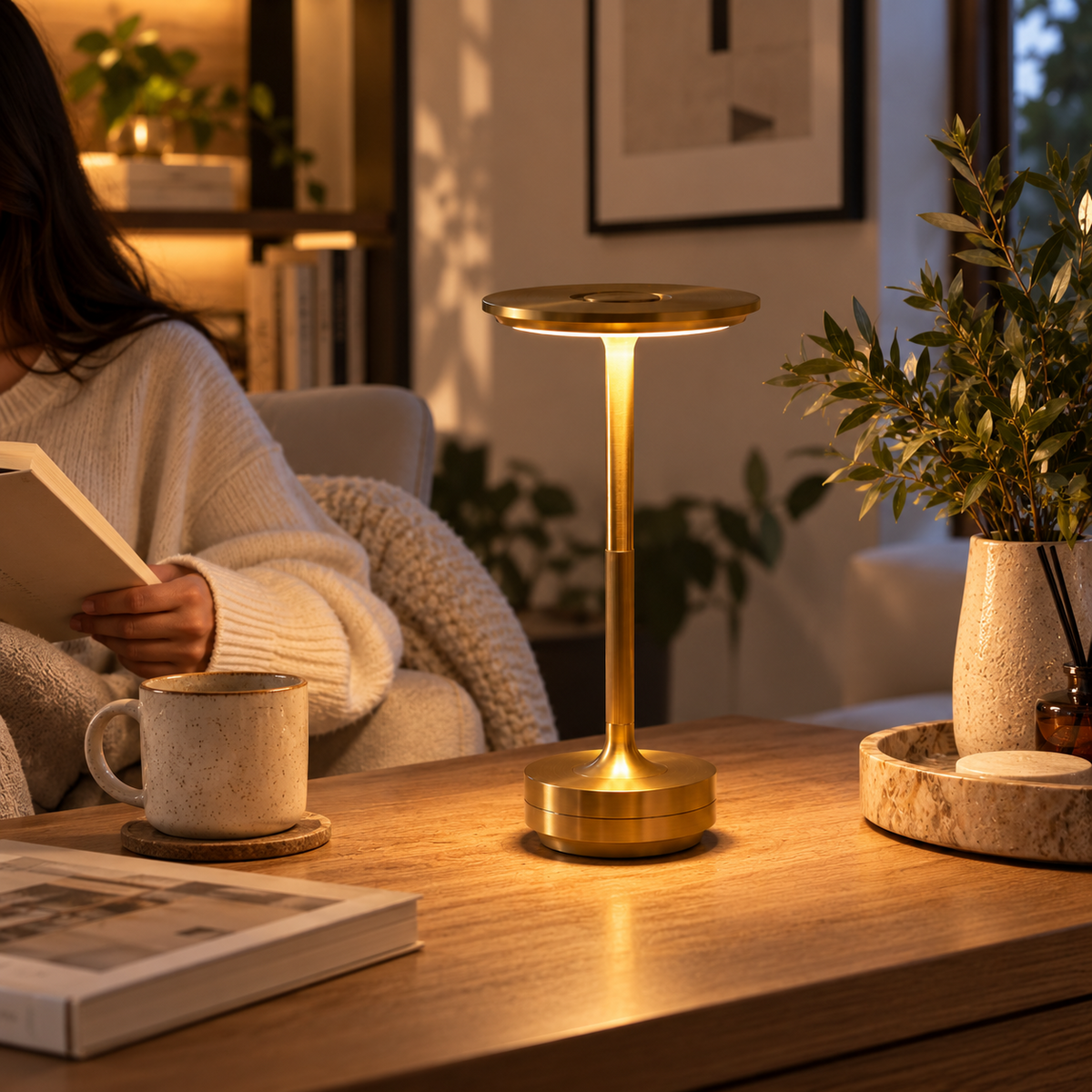 USB Dimmable Dish LED Table Lamp