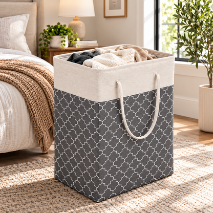Lauva 75L Waterproof Laundry Basket | Foldable Fabric Clothes Hamper with Handles
