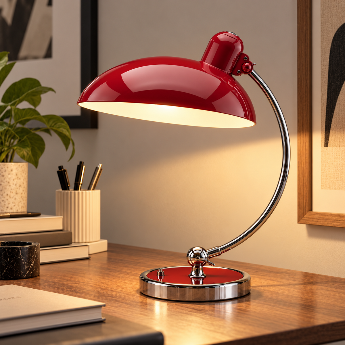ScandiArc Table Lamp | Bauhaus-Inspired Curved Metal Design
