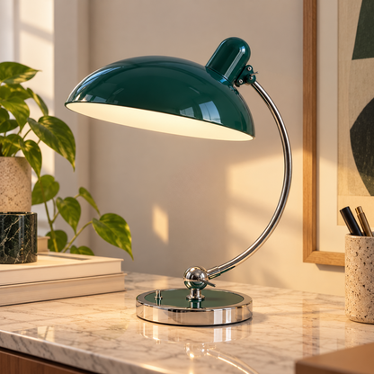 ScandiArc Table Lamp | Bauhaus-Inspired Curved Metal Design