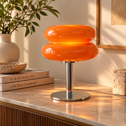 Italian Designer Glass Table Lamp | Modern Retro Accent Light
