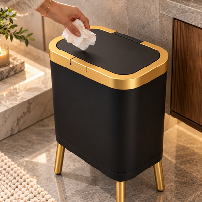 15L Modern Odour-Sealing Trash Can with Elevated Legs | Stylish Waste Bin for Kitchen, Living & Bathroom