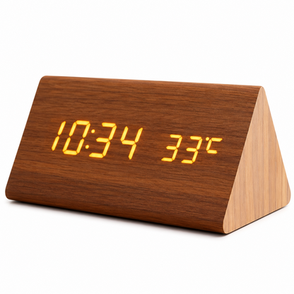 Wooden Design LED Smart Alarm Clock