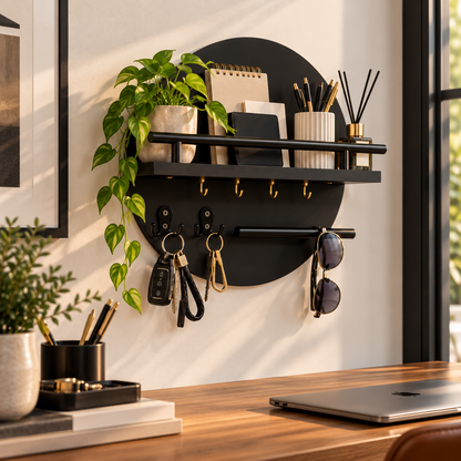 Round Wooden Key Holder | Stylish & Eco-Friendly Wall Organizer