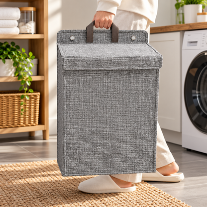 Wallora Foldable Adhesive Laundry Basket | Wall-Mounted Clothes Hamper & Organizer