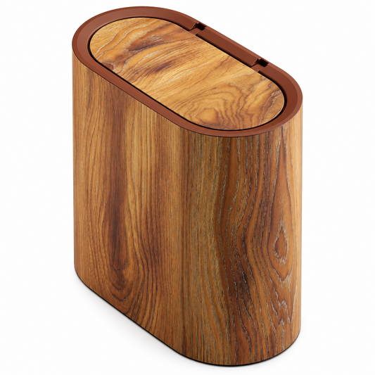 Marble Pattern Trash Can | Modern Bathroom & Kitchen Bin with Lid