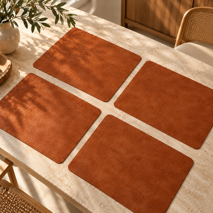 DuoMat | Double-Sided Faux Leather Placemats | Heat Resistant & Waterproof