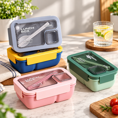 BentoGo Lunch Box Portable Leak-Proof Bento with Cutlery – Microwave & Dishwasher Safe