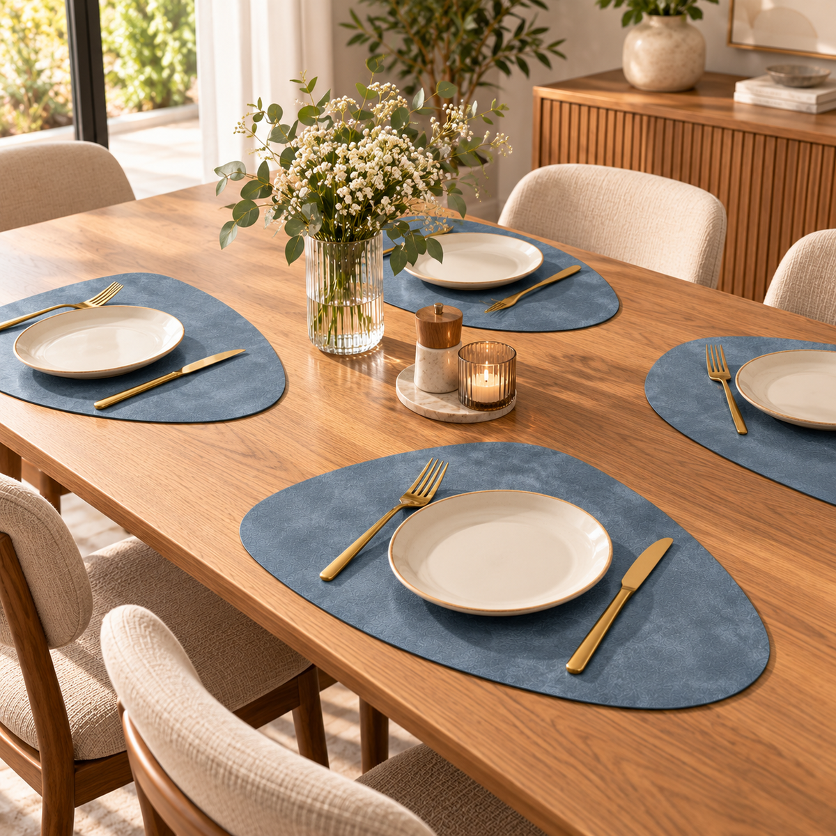 NordicDrop | Double-Sided Faux Leather Placemats | Non-Slip & Heat Resistant