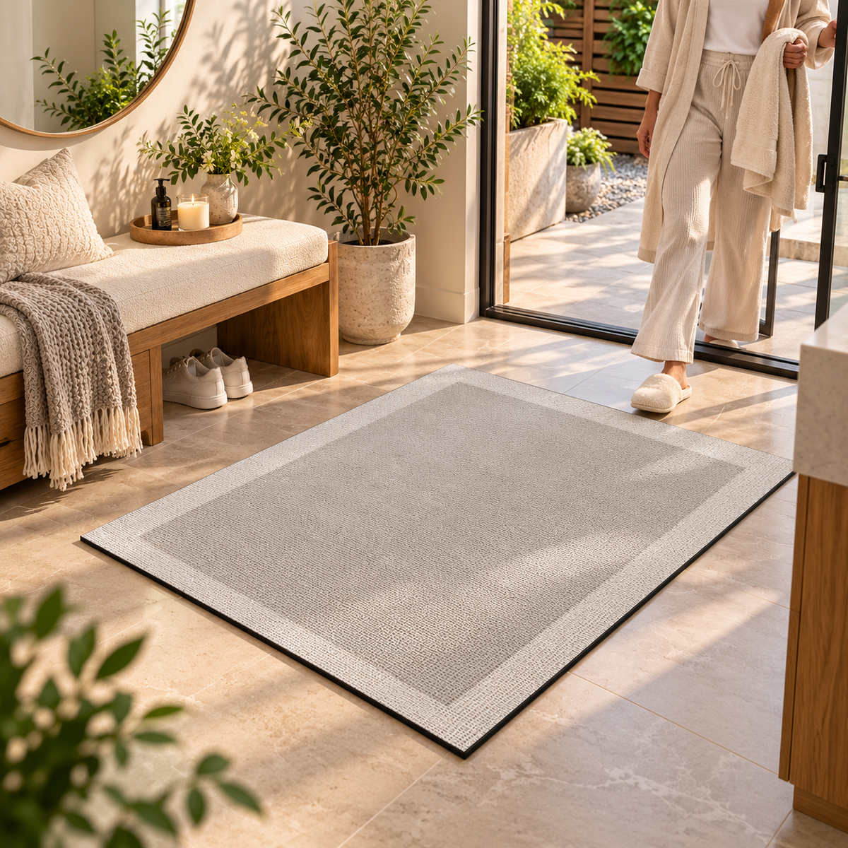 Super Absorbent Bath Mat | Quick-Dry Non-Slip Bathroom Floor Mat