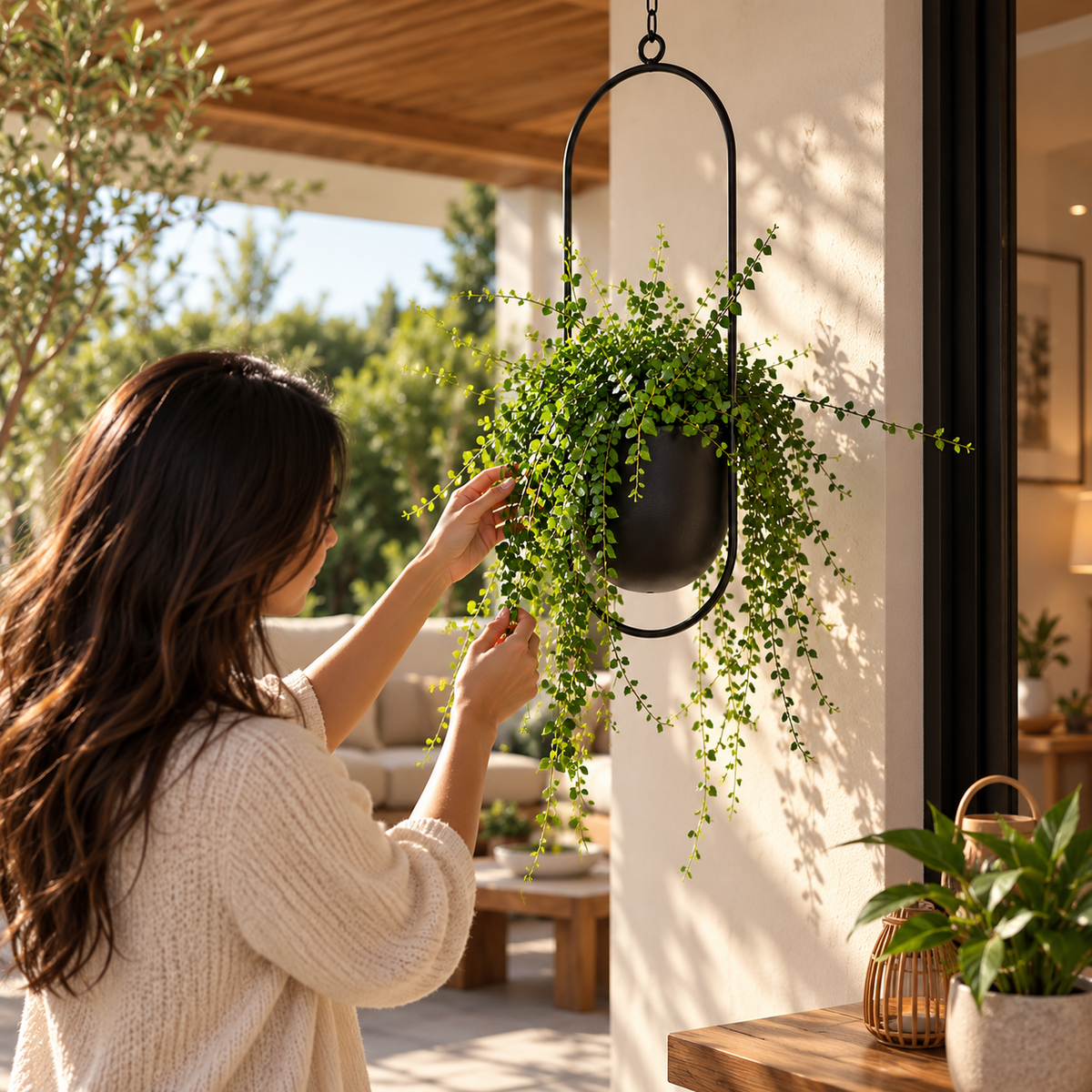FloraFrame Hanging Planter | Modern Minimalist Iron Design