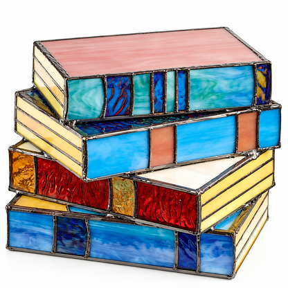 Stained Glass Book Lamp | Handcrafted Art Lighting