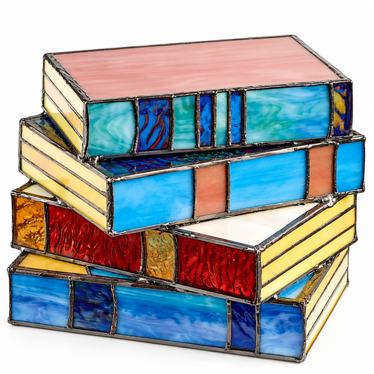 Stained Glass Book Lamp | Handcrafted Art Lighting
