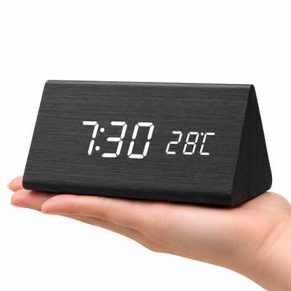 Wooden Design LED Smart Alarm Clock