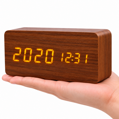 Wooden Design LED Smart Alarm Clock