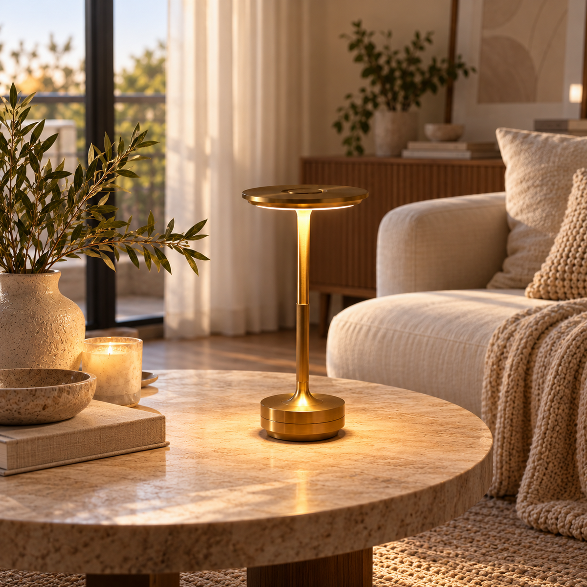 USB Dimmable Dish LED Table Lamp