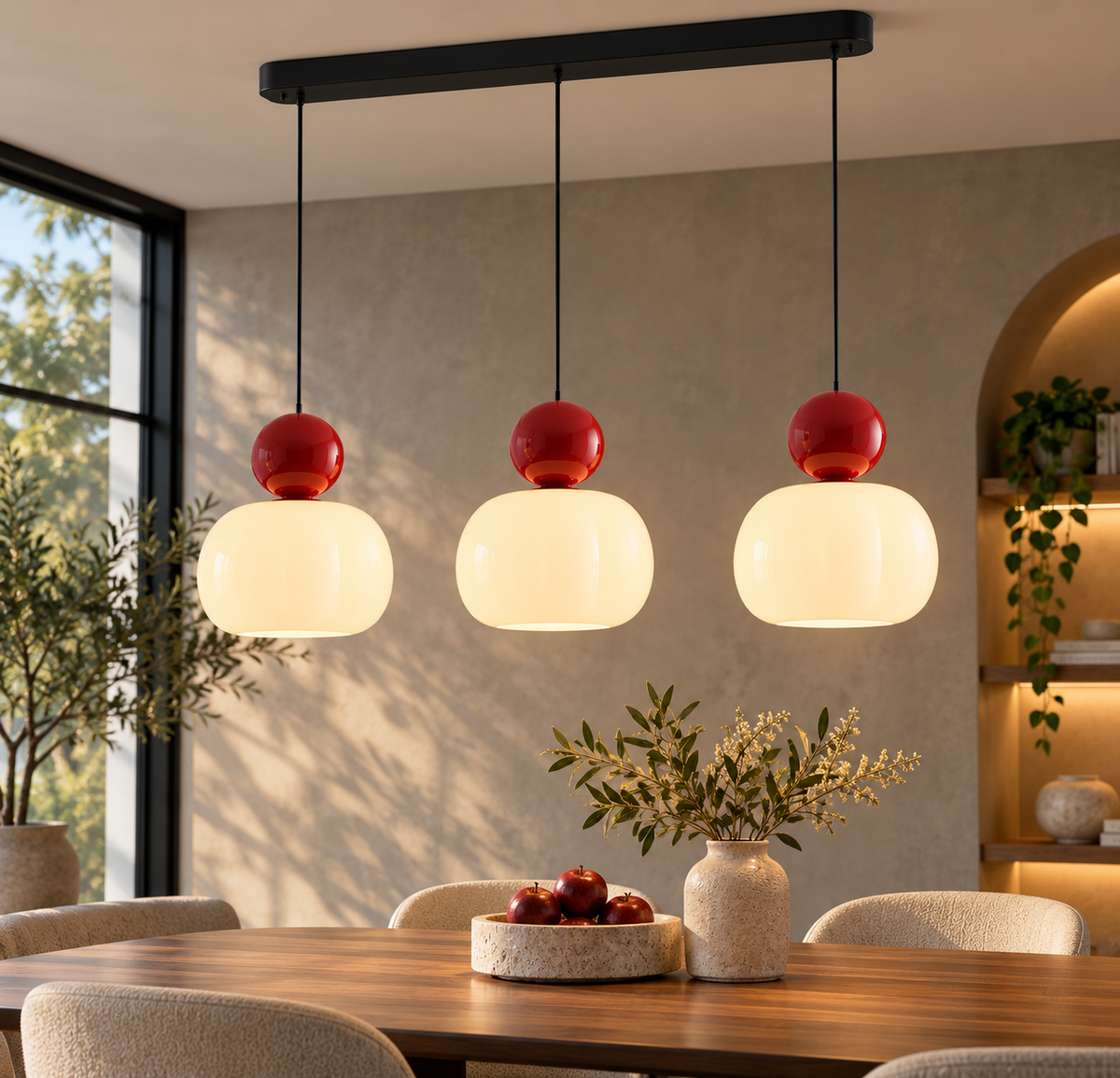Nordic Pumpkin Pendant Light | Modern LED Ceiling Lamp