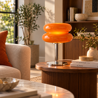 Italian Designer Glass Table Lamp | Modern Retro Accent Light