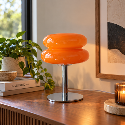 Italian Designer Glass Table Lamp | Modern Retro Accent Light