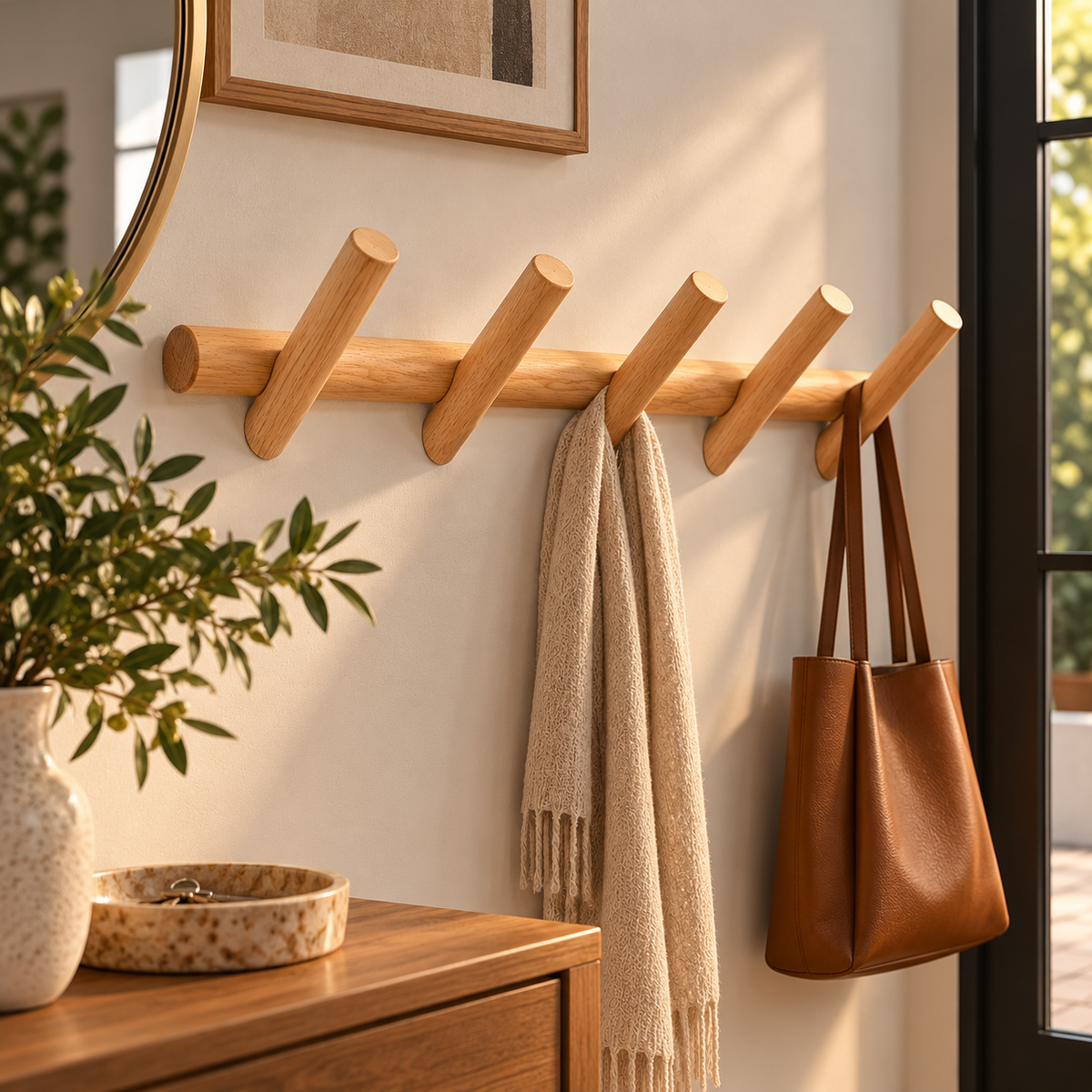 Maeve Wall Rack | Solid Oak Organizer